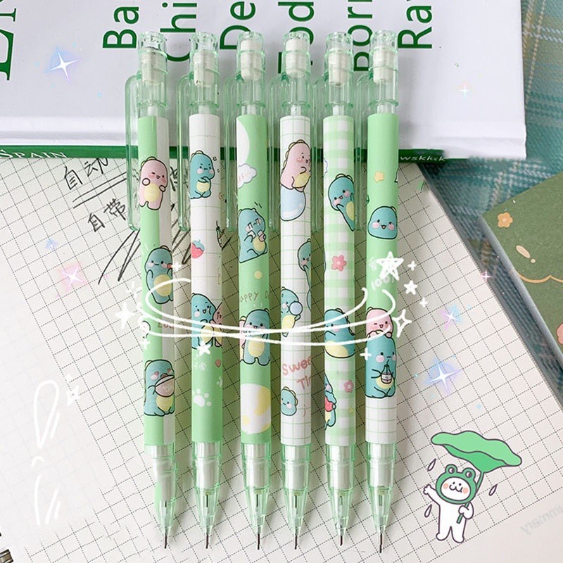 Bút chì kim bấm 0.5mm cute dễ thương hình chú khủng long C4