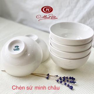Set 10 chén- Set 6 Chén Bát Ăn Cơm Sứ Trắng Minh Châu(loại1) bát cơm hàng Việt Nam chất lượng cao
