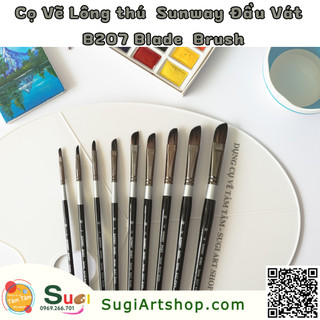 Cọ vẽ lông thú sunway đầu vát b207 blade brush