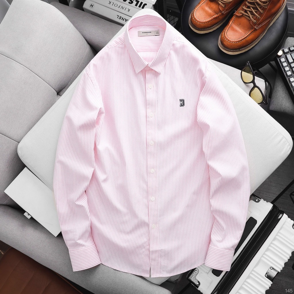 Áo sơ mi nam tay dài ICONDENIM Oxford kẻ sọc thanh lịch - SMID0145