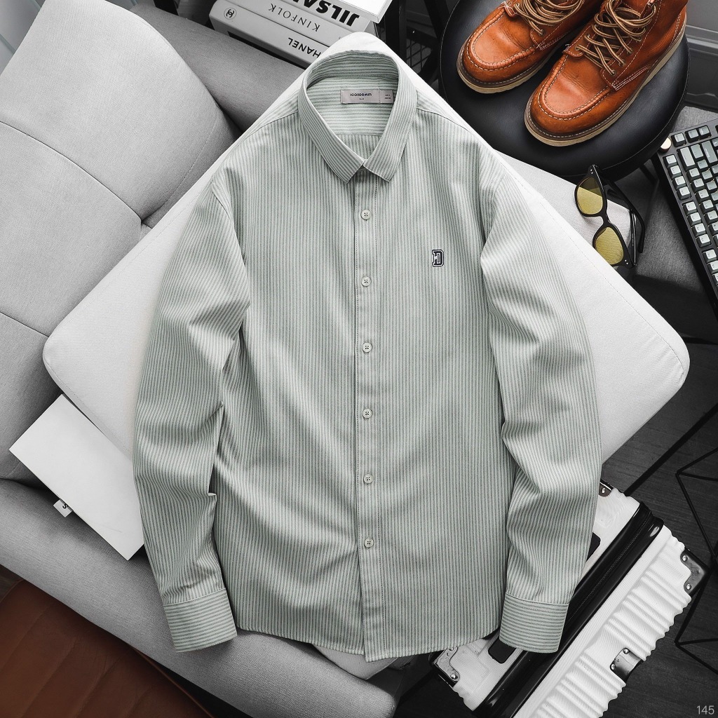 Áo sơ mi nam tay dài ICONDENIM Oxford kẻ sọc thanh lịch - SMID0145