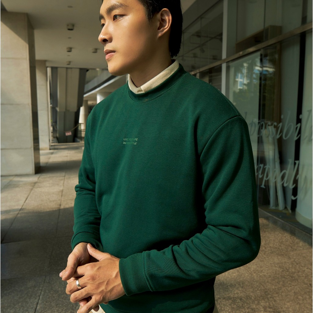 Áo thun Sweatshirt nam ICONDENIM Basic Crew Neck ORGs Printed chất vải nỉ mềm mại - SWID0016