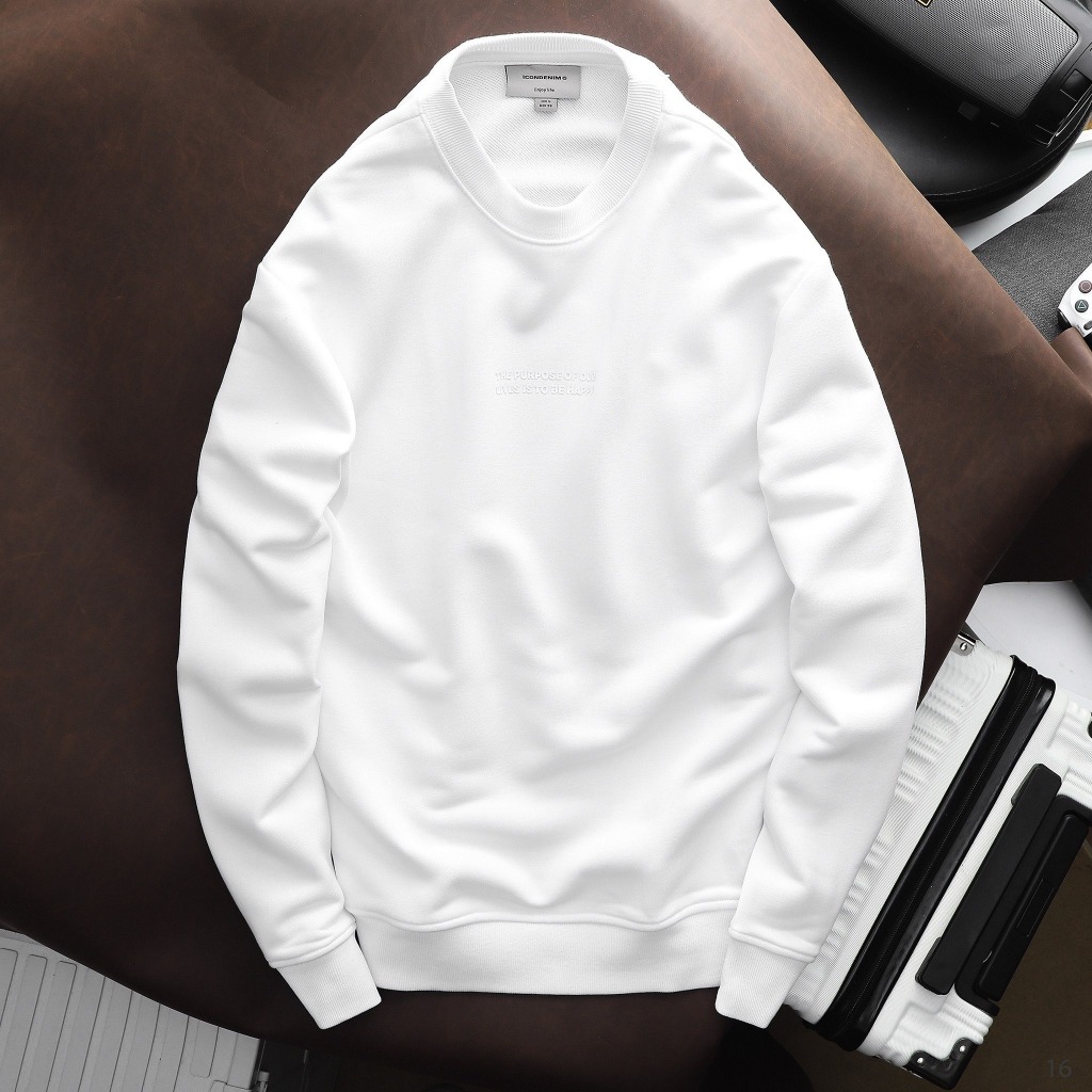 Áo thun Sweatshirt nam ICONDENIM Basic Crew Neck ORGs Printed chất vải nỉ mềm mại - SWID0016
