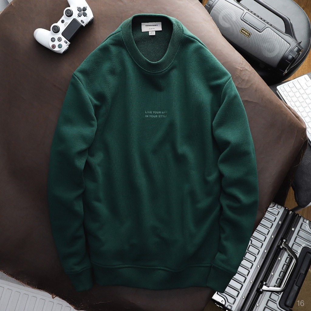Áo thun Sweatshirt nam ICONDENIM Basic Crew Neck ORGs Printed chất vải nỉ mềm mại - SWID0016