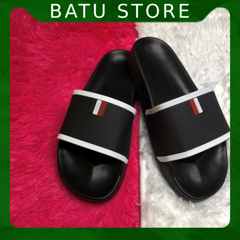 Dép lê thời trang quai ngang nam THOM đen. Hàng sẵn kho từ 38-43  - BaTư Store