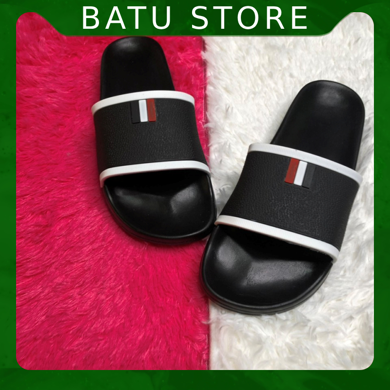 Dép lê thời trang quai ngang nam THOM đen. Hàng sẵn kho từ 38-43  - BaTư Store