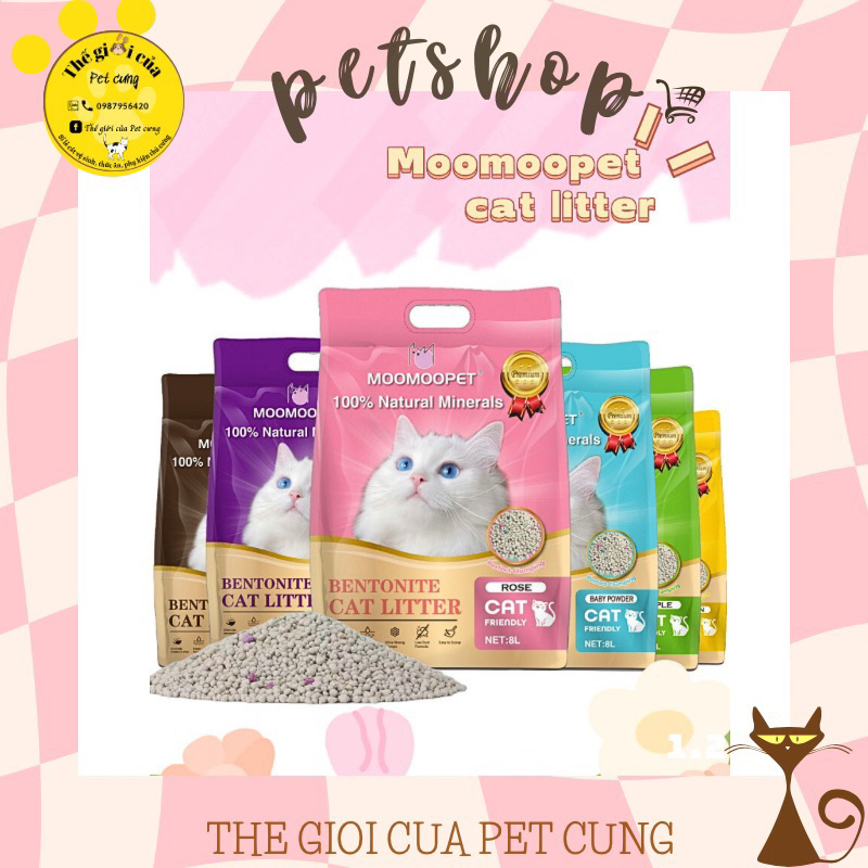 Cát MooMooPet 8L-4kg. Cát vệ sinh cho mèo