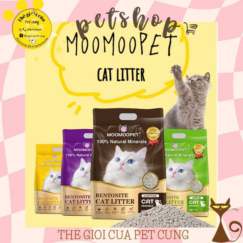 Cát MooMooPet 8L-4kg. Cát vệ sinh cho mèo