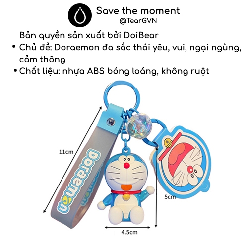 Móc khóa Doraemon chính hãng  chủ đề Doraemon đa sắc thái yêu, vui, ngại ngùng, cảm thông