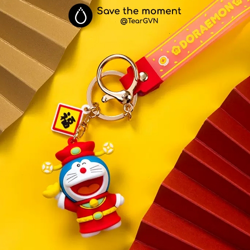 Móc khóa Doraemon chính hãng  chủ đề Doraemon thần tài may mắn