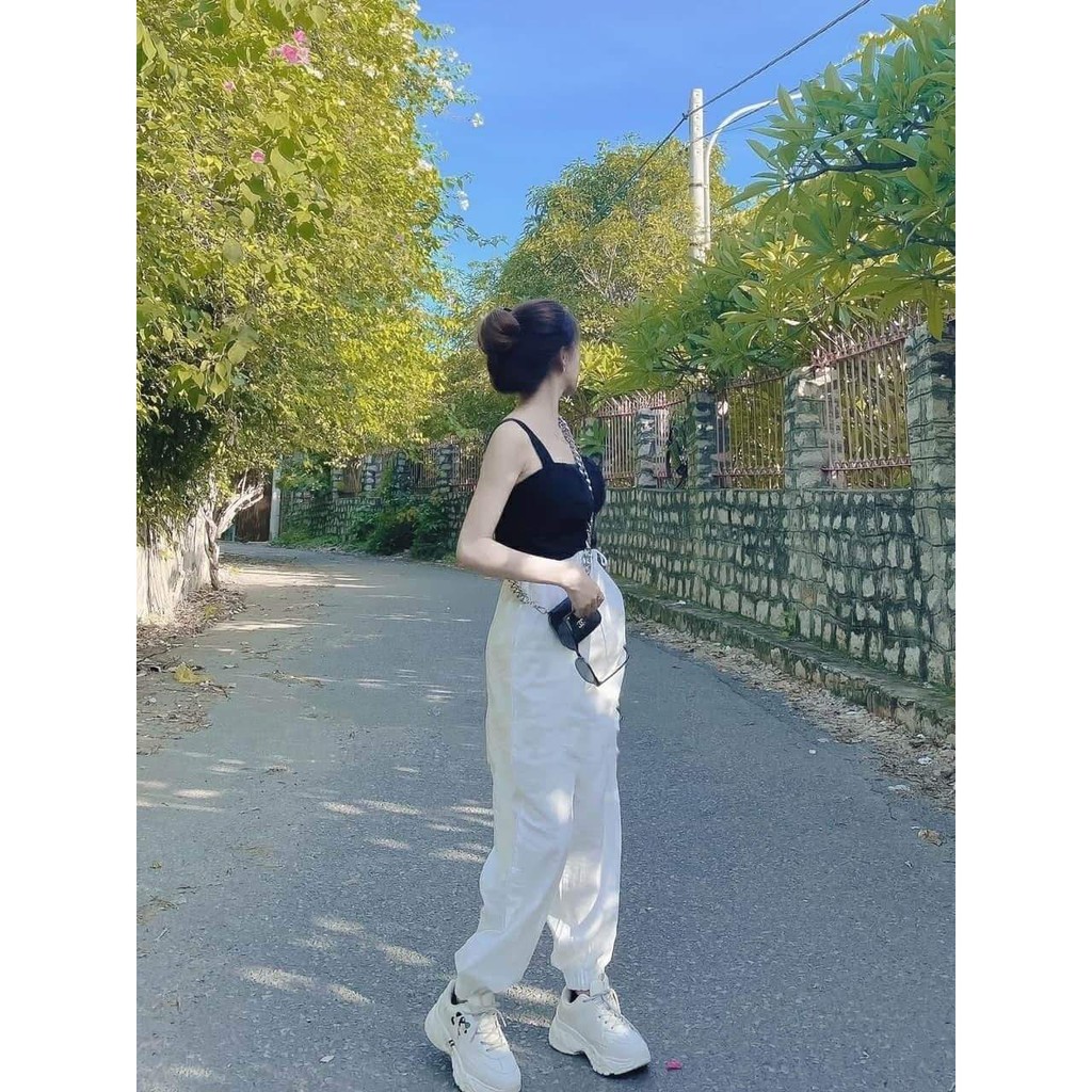 Quần jogger nữ bo gấu chất đũi, quần bom vải mềm mát UNISEX | BigBuy360 - bigbuy360.vn