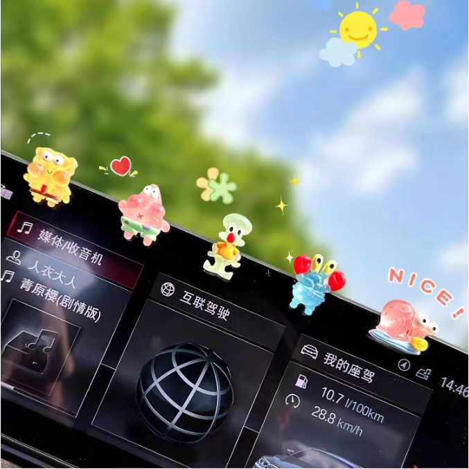 Sticker gắn dép, charm Spongebob Bọt biển tinh nghịch nhựa trong suốt