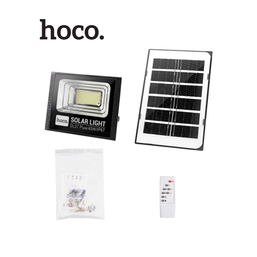 Đèn ngoài trời năng lượng mặt trời Hoco DL07 PLUS công suất cao 45W 5000mAh, 6V/8W,chống nước IP67,tiện lợi cao cấp