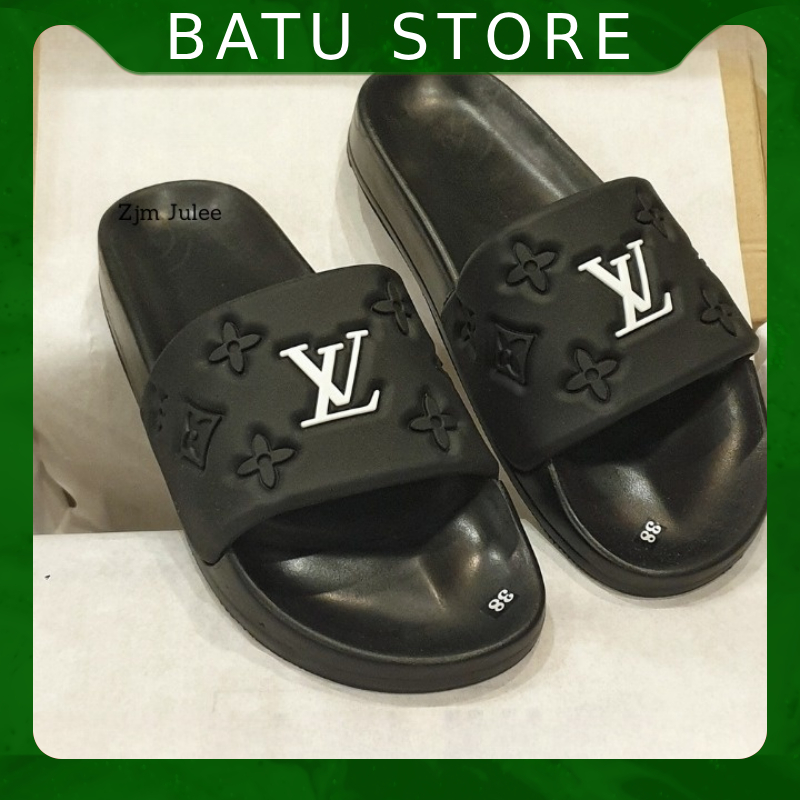 Dép lê thời trang quai ngang nam đẹp LV quai trắng. Hàng sẵn kho từ 38-43  - BaTư Store