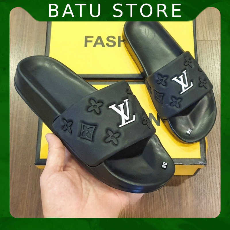 Dép lê thời trang quai ngang nam đẹp LV quai trắng. Hàng sẵn kho từ 38-43  - BaTư Store