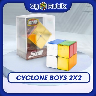 Rubik 2x2x2 cyclone boys metallic có nam châm- rubic 2 tầng đồ chơi trí tuệ- zyo rubik