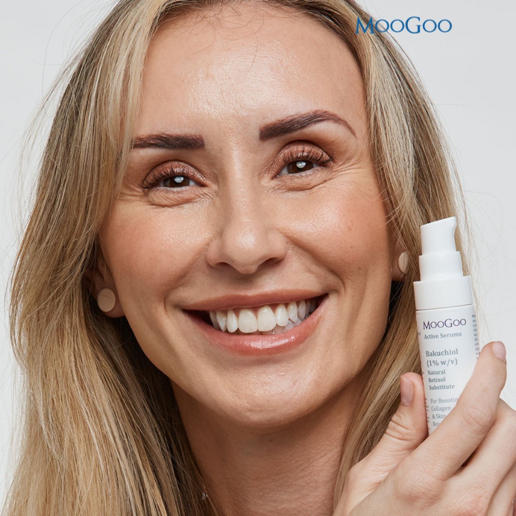 Serum bakuchiol (1%) hoạt tính tự nhiên thay thế retinol Royalcare MooGoo 25ml bổ sung collagen và trẻ hoá da cho mẹ bầ