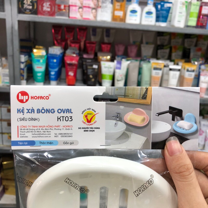 Khay treo để xà phòng dính tường siêu dính HOFACO KT03