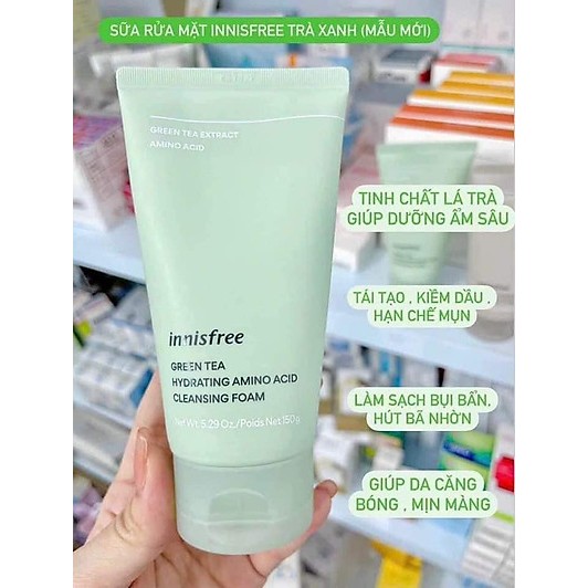 Sữa Rửa Mặt Trà Xanh Innisfree Green Tea Cleansing Foam