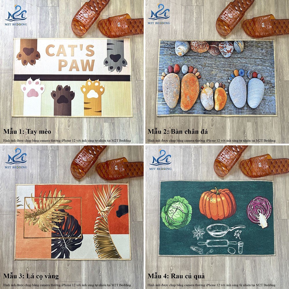 Combo 6 tấm thảm lau chân họa tiết ngẫu nhiên - thảm kích thước 40x60cm