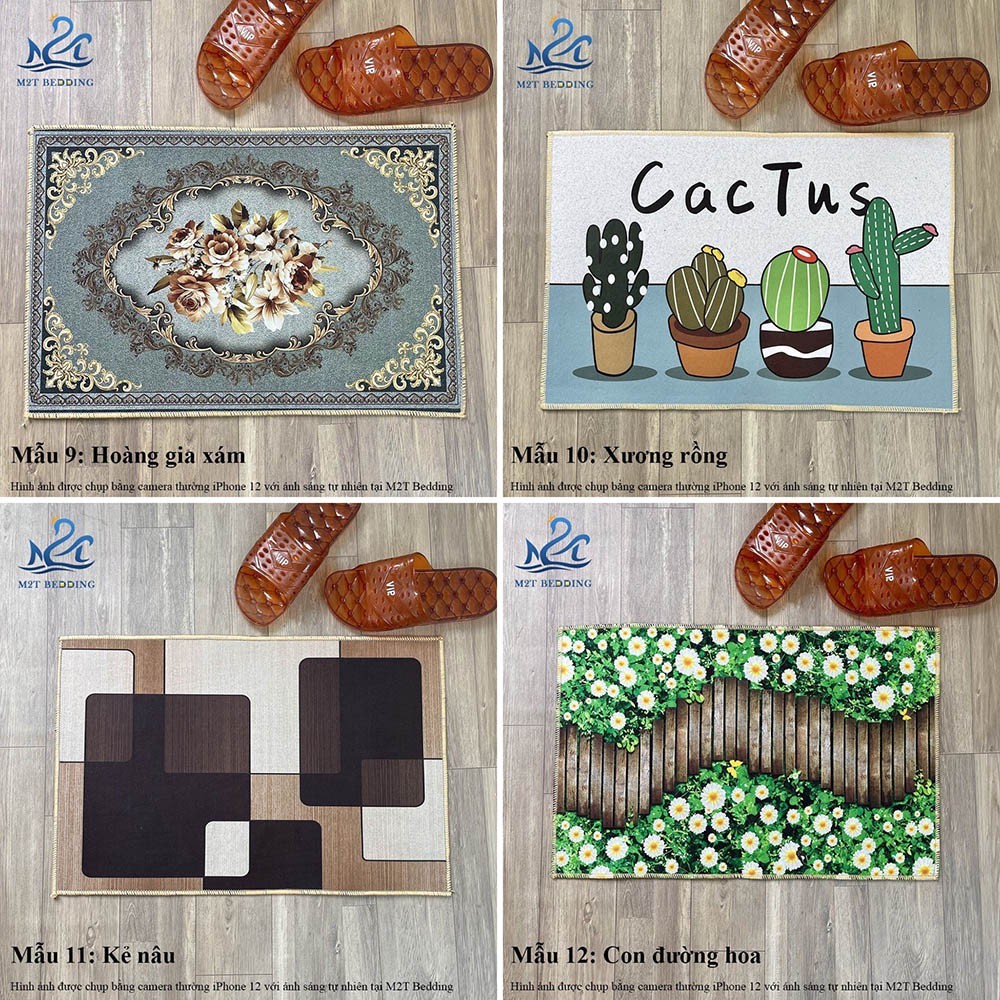 Combo 6 tấm thảm lau chân họa tiết ngẫu nhiên - thảm kích thước 40x60cm