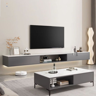 Kệ tivi treo tường gỗ mặt vân đá 2 ngăn kéo lật thiết kế sang trọng - GP303