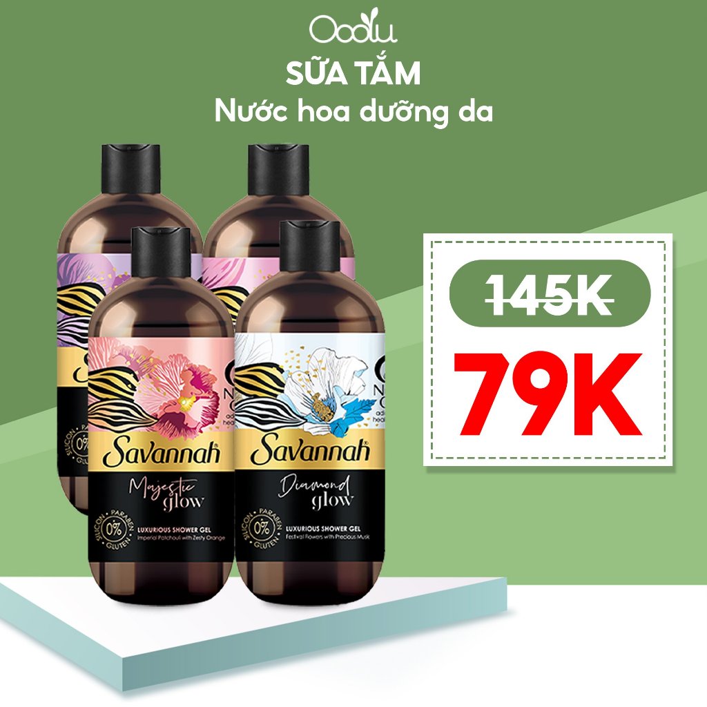 Sữa tắm nước hoa dưỡng da Savannah lưu hương lâu ngăn ngừa lão hóa 500ml