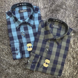 OWEN - Áo sơ mi dài tay OWEN REGULARFIT  chất sợi tre kẻ ca rô
