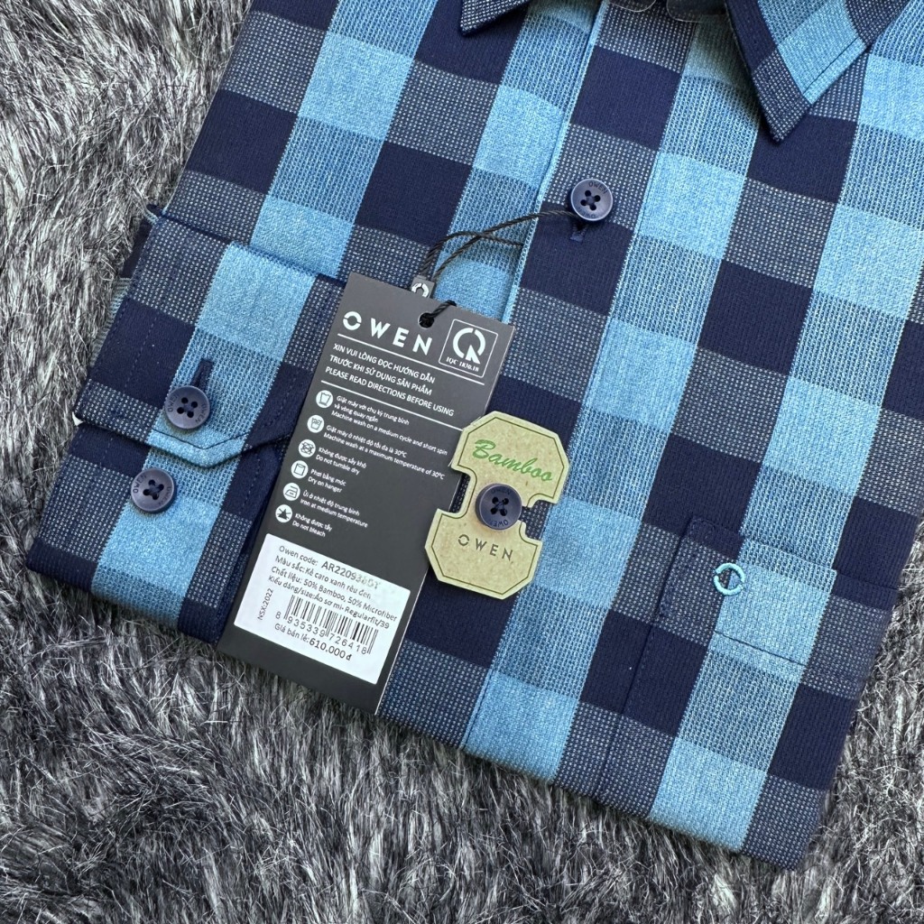 OWEN - Áo sơ mi dài tay OWEN REGULARFIT  chất sợi tre kẻ ca rô