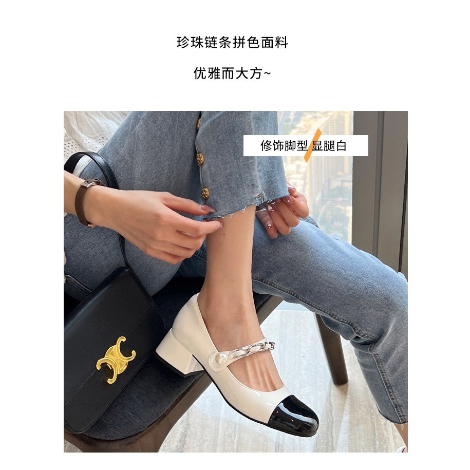 Giày mary jane gót thấp 3cm có big size 40 - 42, mũi vuông