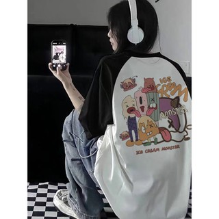 FOCUS local brand vintage Đen và trắng cổ tròn áo phông nữ bigsize áo thun chất unisex ulzzang 100%cotton