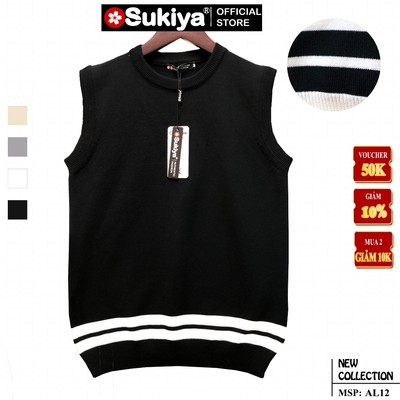 Áo Len Nam Cổ Tròn Kẻ Gấu Mẫu Mới Nhất 2024 SUKIYA Fashion AL58