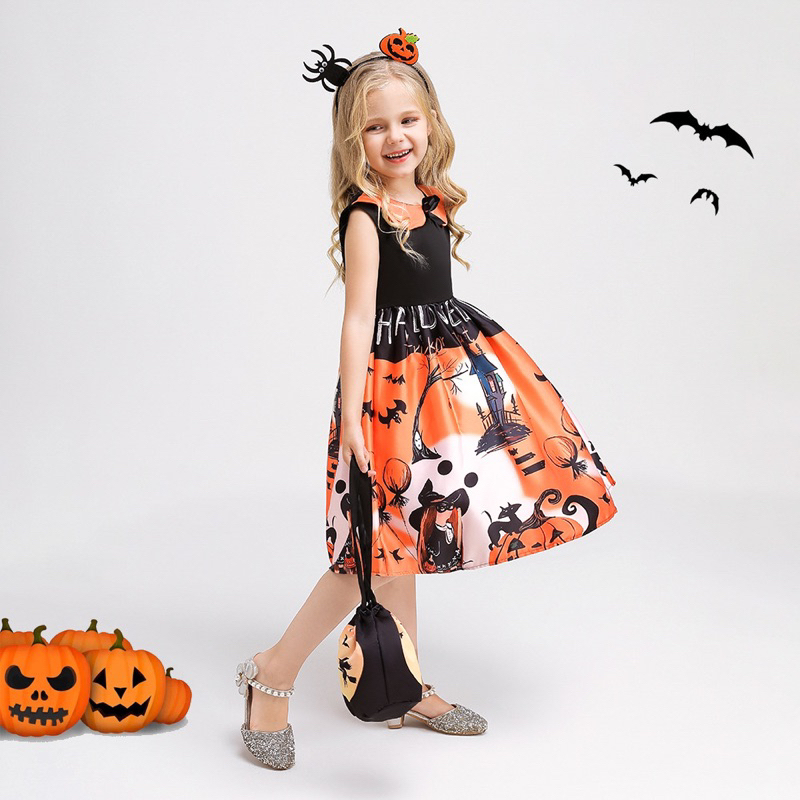 Set đầm kèm túi vải Halloween