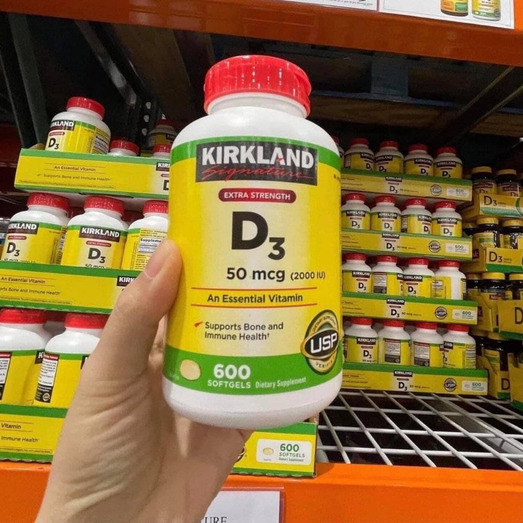 Viên uống bổ sung vitamin D3 Kirkland 50mcg 600 viên