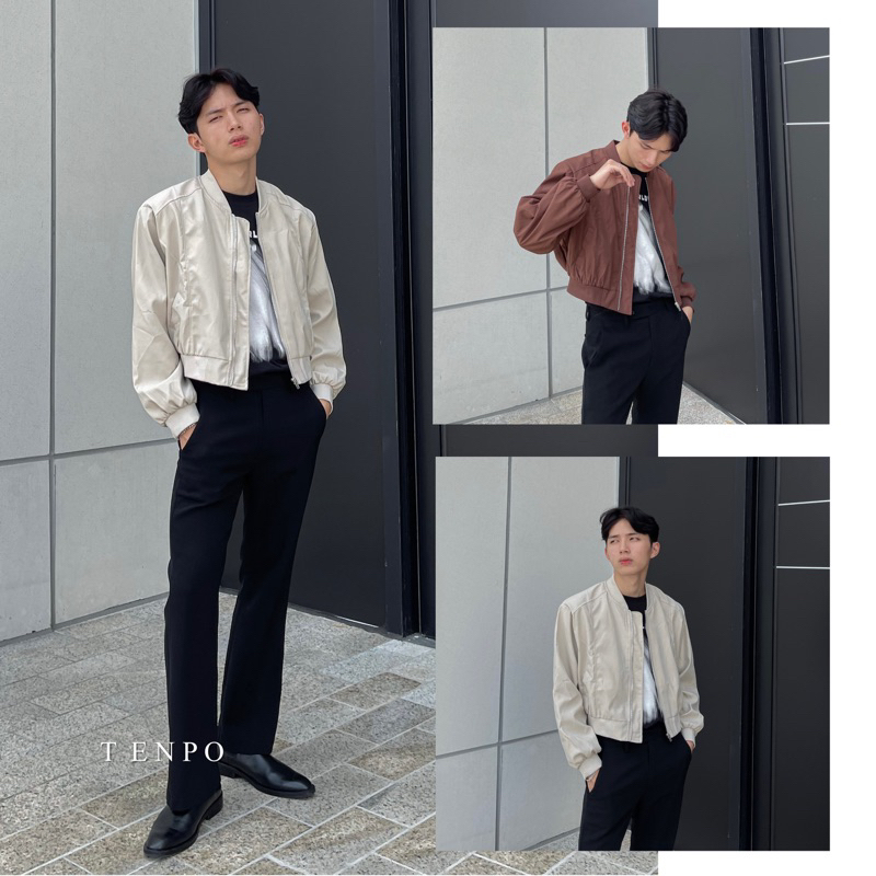 ÁO BOMBER FORM CROP GIÓ TENPO NHIỀU MÀU