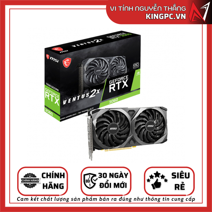 Vga - Card màn hình MSI GeForce RTX 3060 12GB Ventus 2X OC