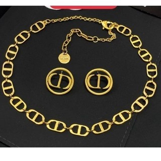 Set vòng cổ & bông tai cd trơn