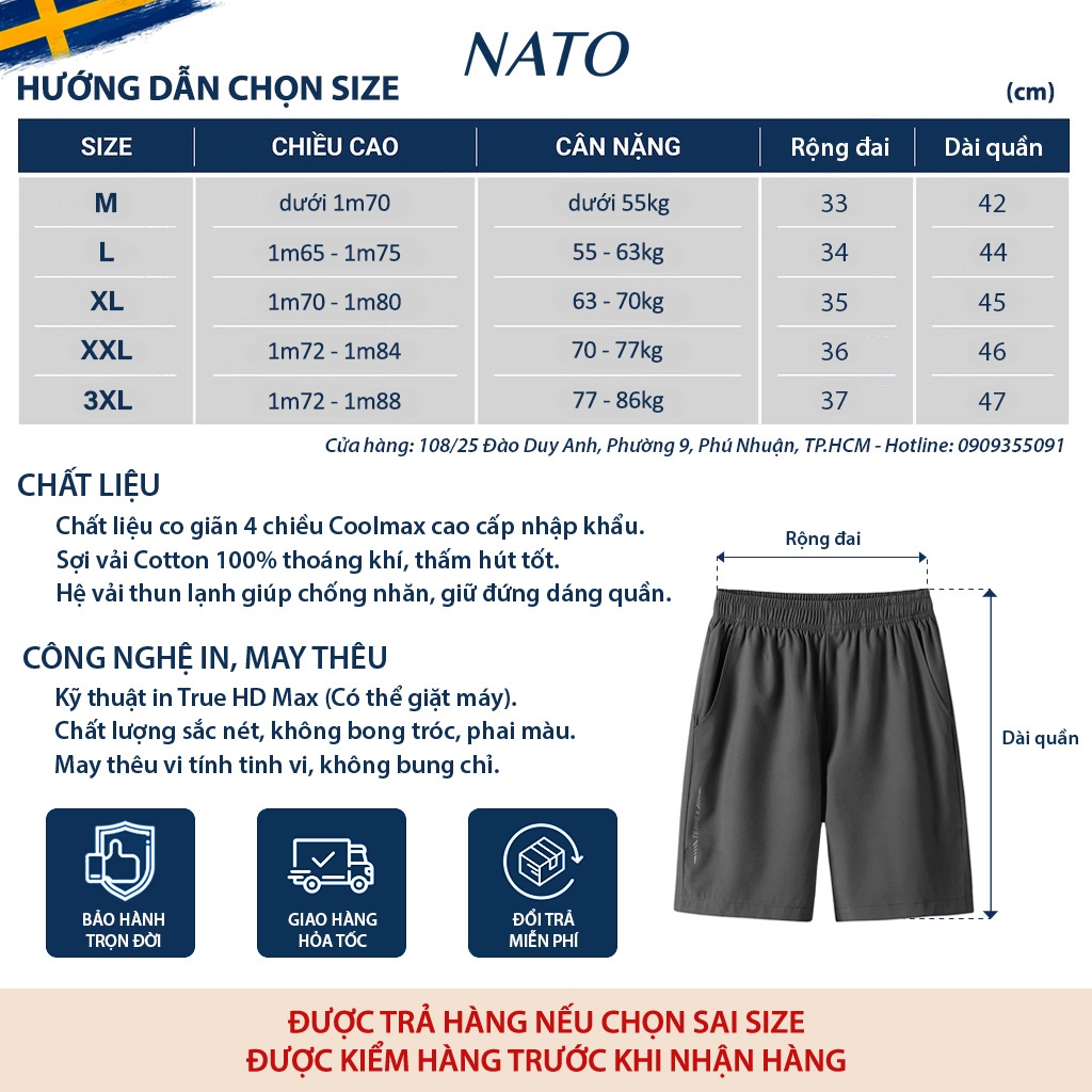 Quần Short Thể Thao Nam TERREX Vải Thun Lạnh Gió Có Túi Xịn Trơn Basic Màu Đen Xám Xanh Đen Quần Đùi Ngắn Mát Giãn NATO