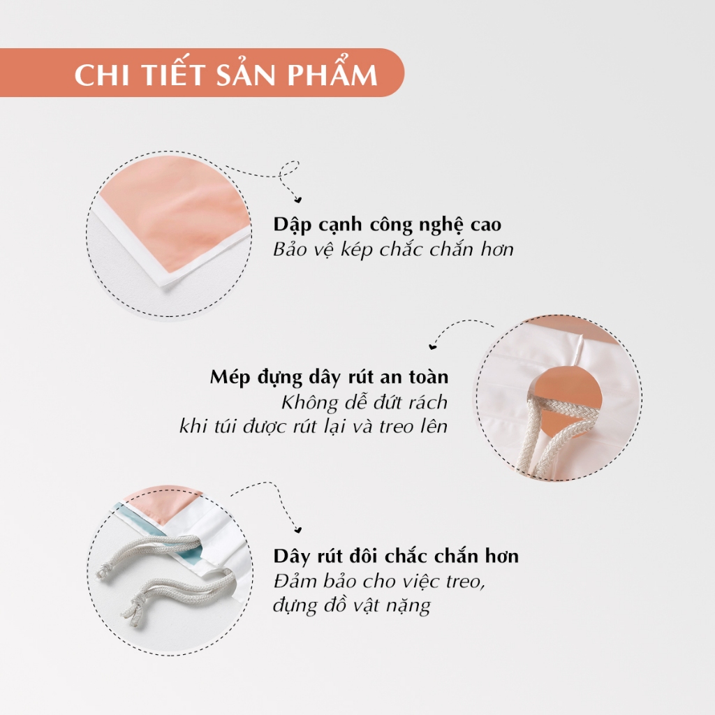 Túi dây rút chống thấm pastel cao cấp siêu dày đựng quần áo, giày dép 370 -Ha Song