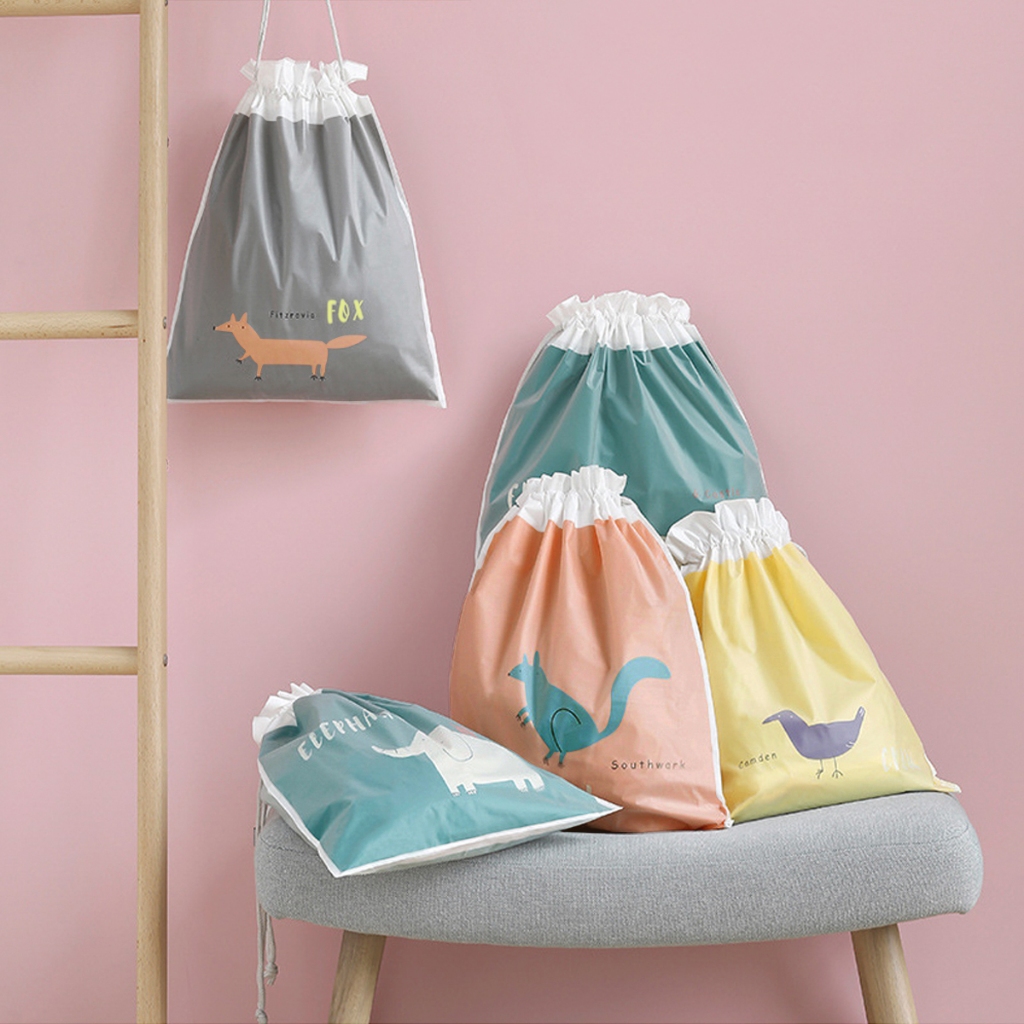 Túi dây rút chống thấm pastel cao cấp siêu dày đựng quần áo, giày dép 370 -Ha Song