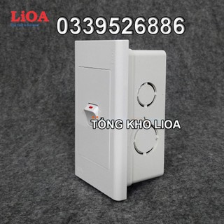Combo 1 công tắc điện 1 chiều + mặt lỗ vuông LiOA - Lắp âm tường