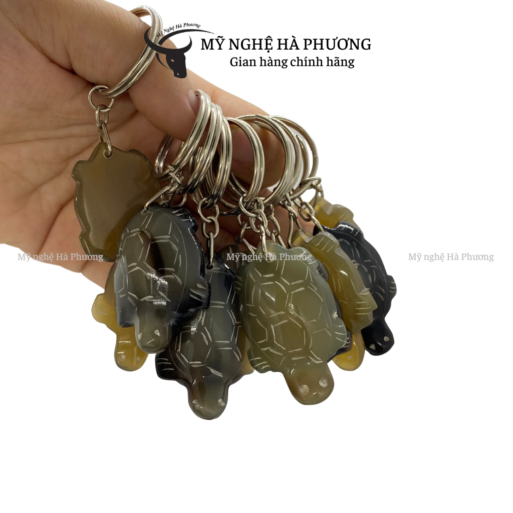 Móc treo chìa khóa con rùa bằng Sừng trâu - TỈA TÁCH RẤT ĐẸP | Mỹ nghệ Hà Phương