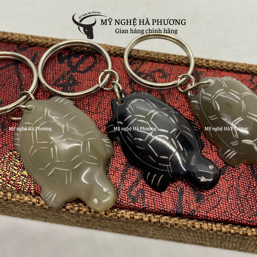 Móc treo chìa khóa con rùa bằng Sừng trâu - TỈA TÁCH RẤT ĐẸP | Mỹ nghệ Hà Phương