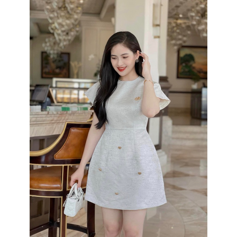 8-55kg| Đầm mẹ và bé đính nút tim