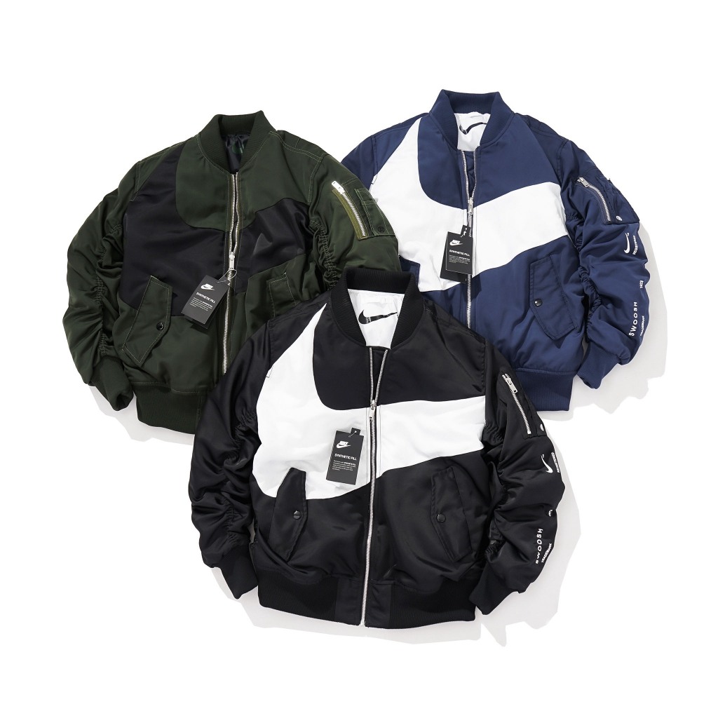 CHÍNH HÃNG - Áo khoác thể thao nam nữ N i k e Sportswear Big Swoosh Therma-FIT Reversible Bomber Jacket DD6055-437