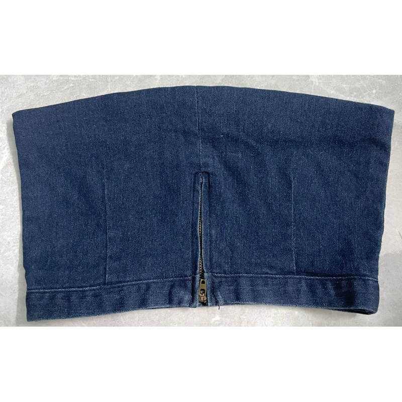 Áo ống jean co giãn