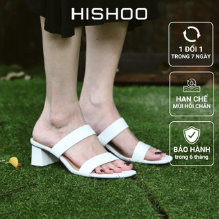 Giày Guốc Cao Gót Đi học mặc váy áo dài 5cm Nữ Thời Trang Hishoo Đế Vuông Quai Ngang Cao Cấp VNXK S055
