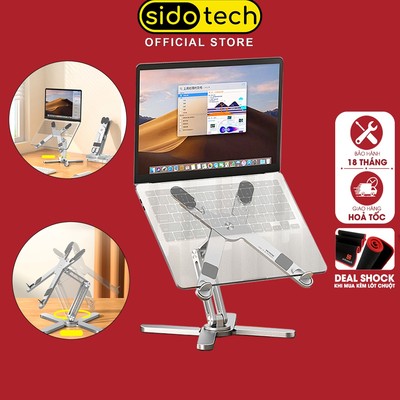 Giá đỡ laptop máy tính bảng xoay SIDOTECH N86 đa trục quay 360 bằng kim loại giúp tản nhiệt chống gù lưng