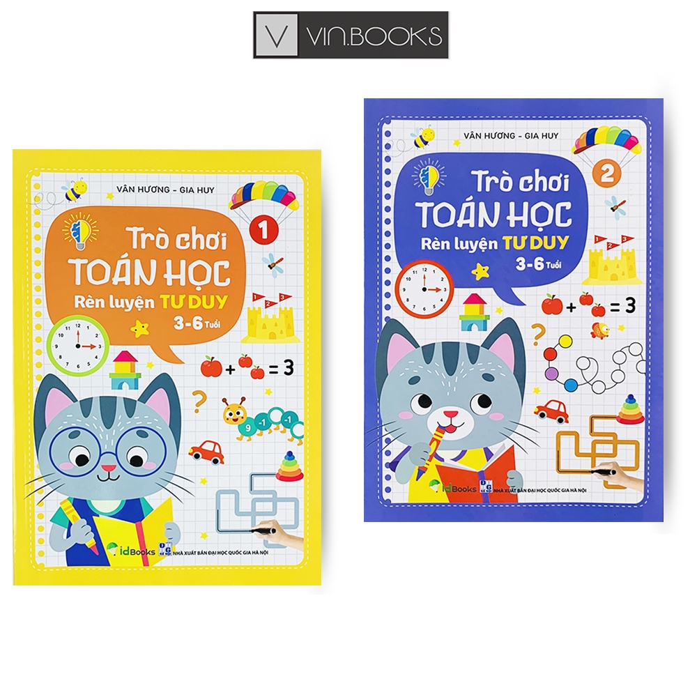 Sách - Trò Chơi Toán Học - Rèn Luyện Tư Duy Cho Bé 3-6 Tuổi ( Tập 1+2 )