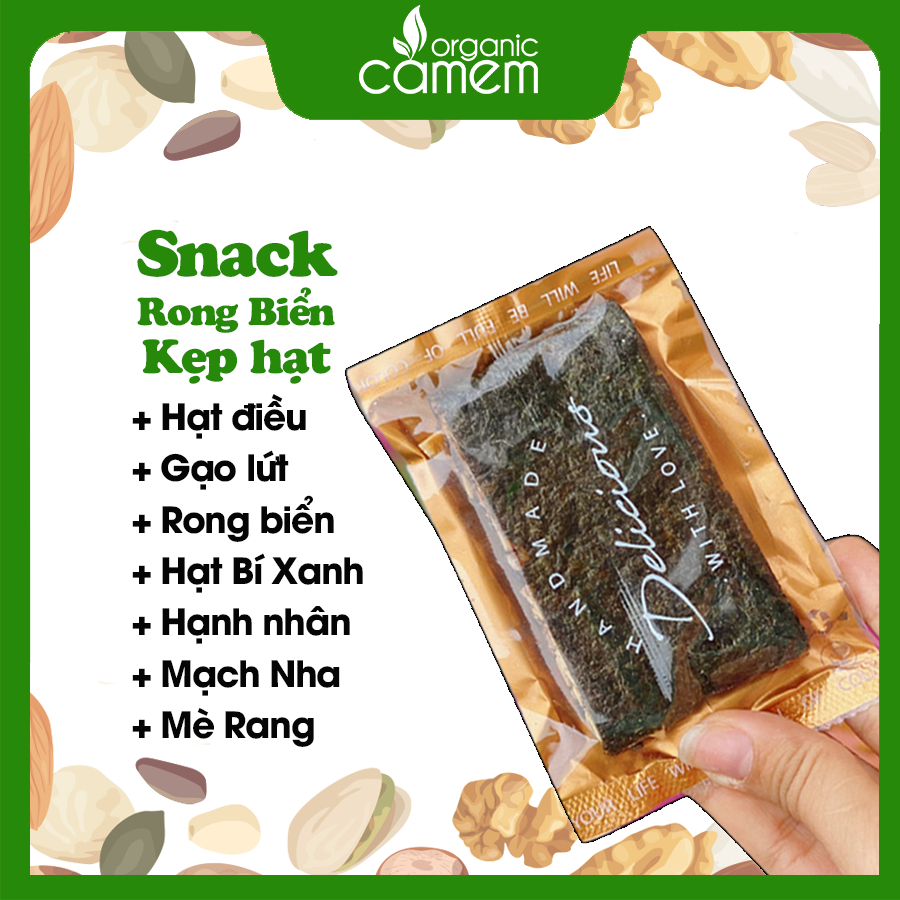 Snack rong biển kẹp hạt dinh dưỡng - Snack ăn vặt healthy không sợ tăng cân - hàng loại 1 không hôi gắt dầu - Túi 500g